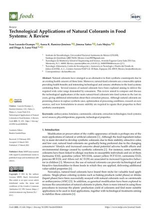 Technological Applications of Natural Colorants in Food Systems: a Review