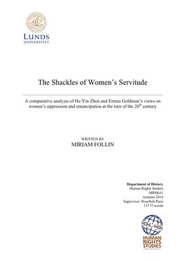The Shackles of Women's Servitude