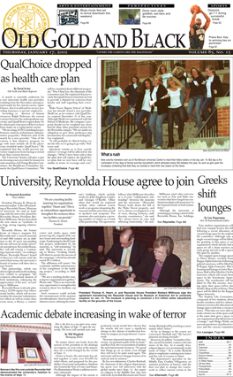 University, Reynolda House Agree to Join Greeks