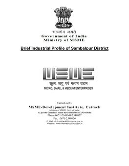 Brief Industrial Profile of Sambalpur District