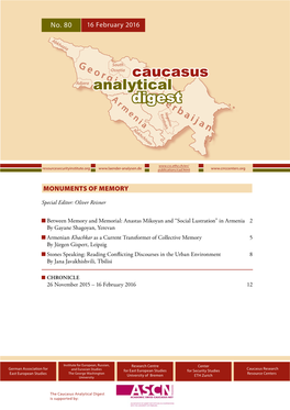 CAUCASUS ANALYTICAL DIGEST No. 80, 16 February 2016 2