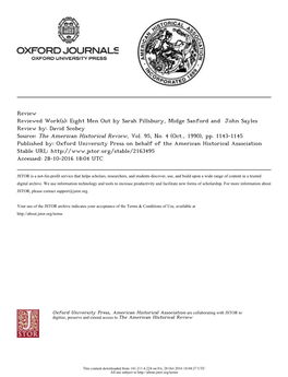 Eight Men out by Sarah Pillsbury, Midge Sanford and John Sayles Review By: David Scobey Source: the American Historical Review, Vol