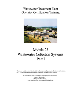 Module 23 Wastewater Collection Systems Part I