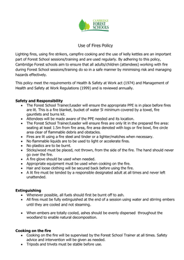 Use of Fires Policy and Procedure