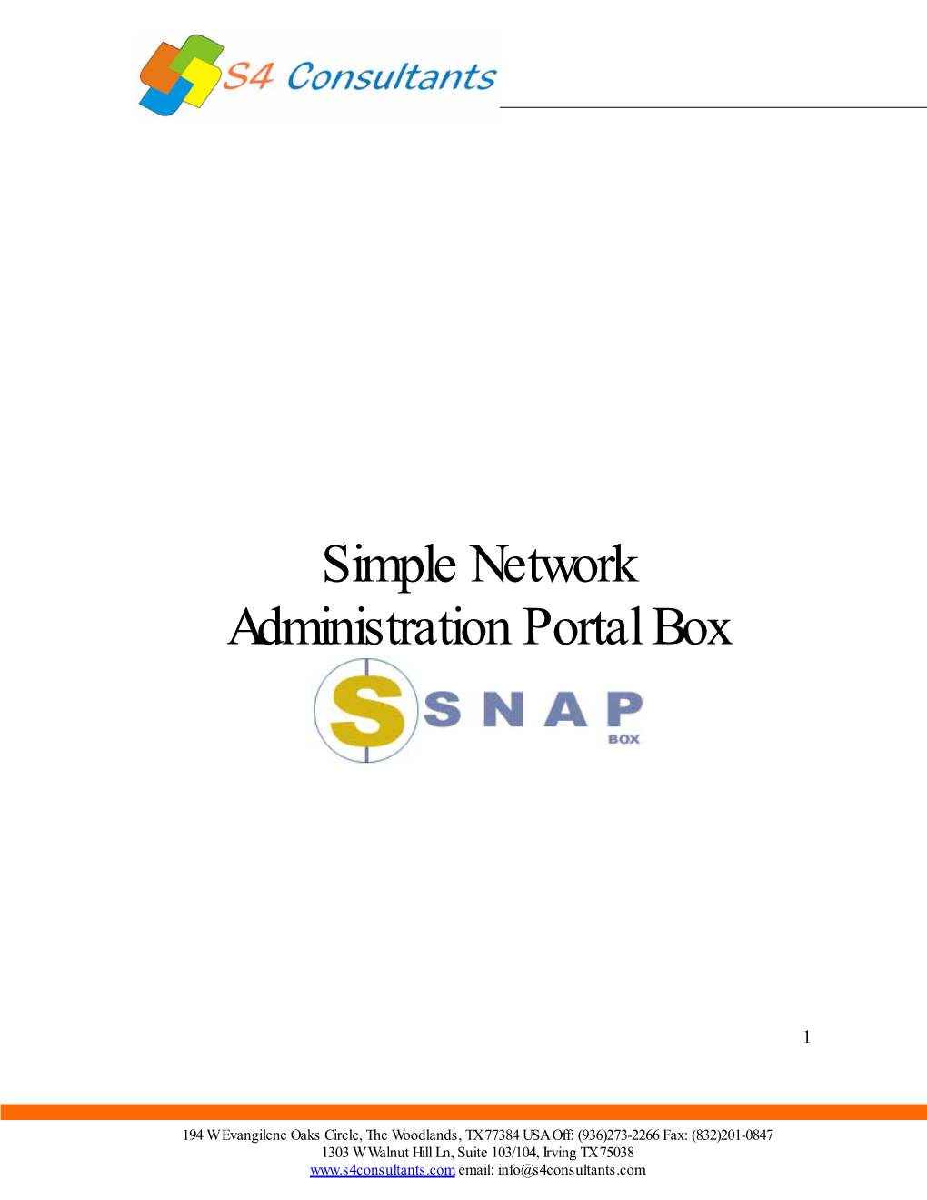 Simple Network Administration Portal Box