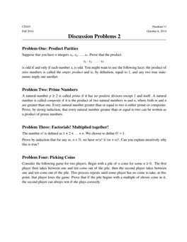 Discussion Problems 2