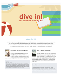 Dive Summer Reading In! List