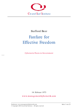 Stafford Beer Fanfare for Effective Freedom
