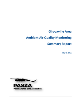 Girouxville Area Ambient Air Quality Monitoring Summary Report