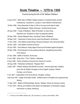 Scots Timeline – 1270 to 1305