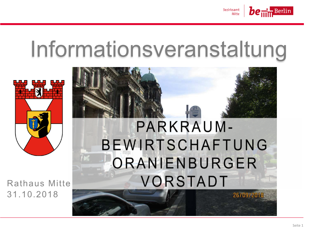 Parkraumbewirtschaftung in Der Oranienburger Vorstadt