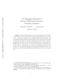 On Organizing Principles of Discrete Differential Geometry. Geometry of Spheres