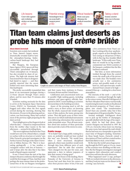 Titan Team Claims Just Deserts As Probe Hits Moon of Crème Brûlée