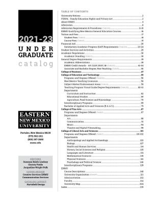 UNDERGRADUATE CATALOG | Eastern New Mexico University