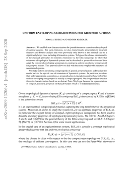 Uniform Enveloping Semigroupoids for Groupoid Actions