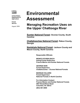Upper Chattooga River Environmental Assessment