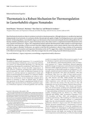 Thermotaxis Is a Robust Mechanism for Thermoregulation in Caenorhabditis Elegans Nematodes