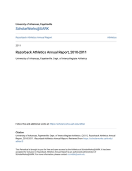 Razorback Athletics Annual Report, 2010-2011