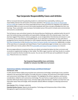 Top Corporate Responsibility Cases and Articles