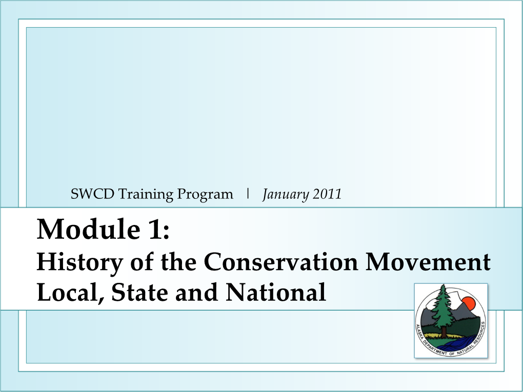 History of Conservation Movement