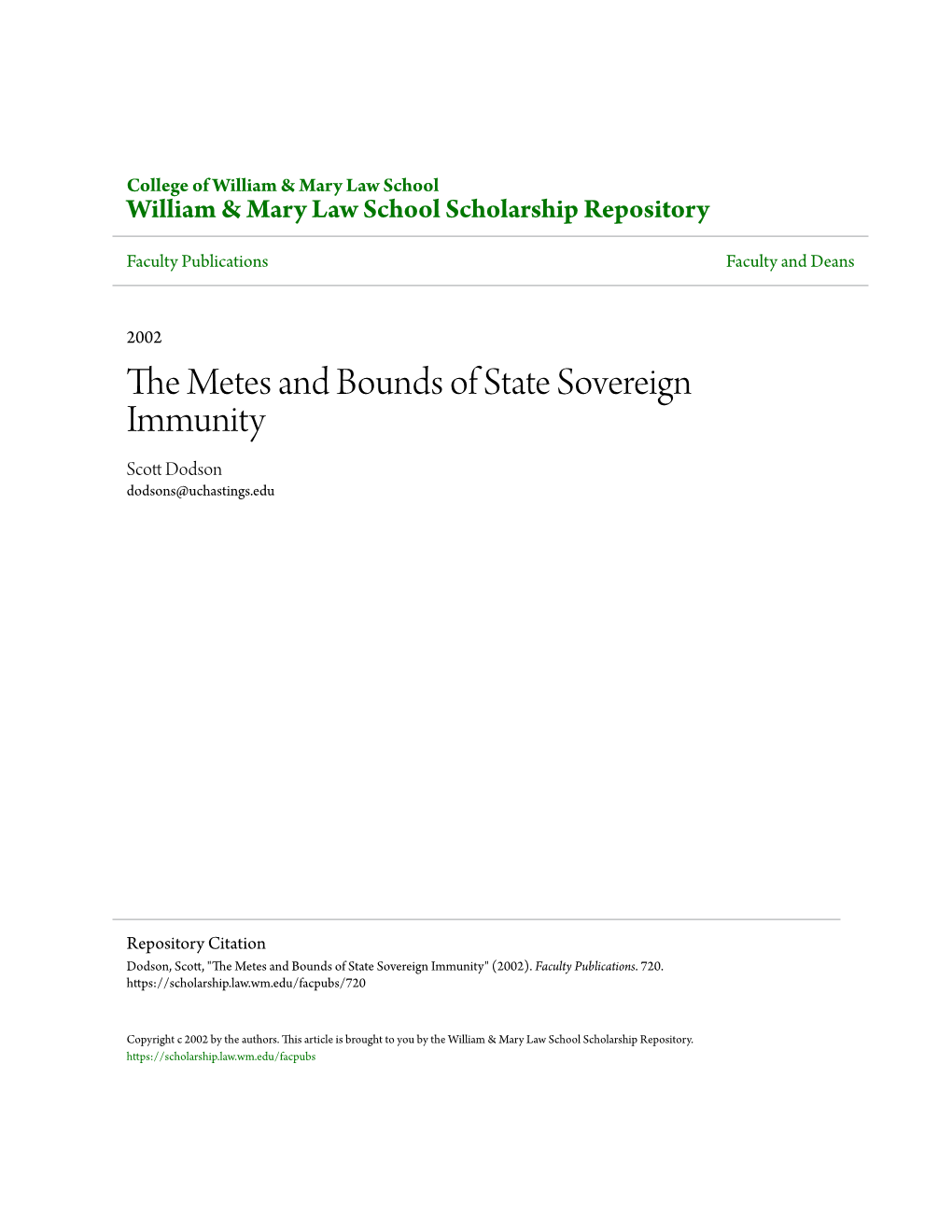 The Metes and Bounds of State Sovereign Immunity