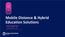Mobile Distance & Hybrid Education Solutions
