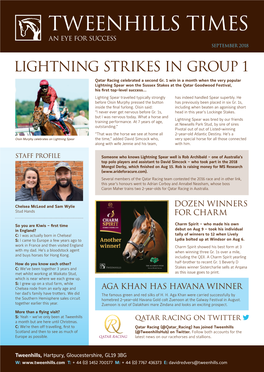 TWEENHILLS TIMES an EYE for SUCCESS September 2018 LIGHTNING STRIKES in GROUP 1