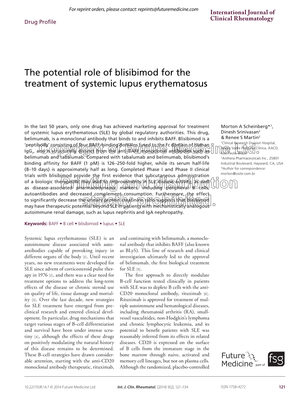 The Potential Role of Blisibimod for the Treatment of Systemic Lupus Erythematosus