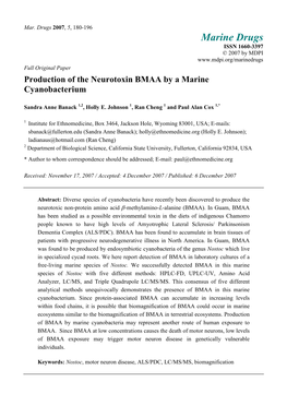 Production of the Neurotoxin BMAA by a Marine Cyanobacterium