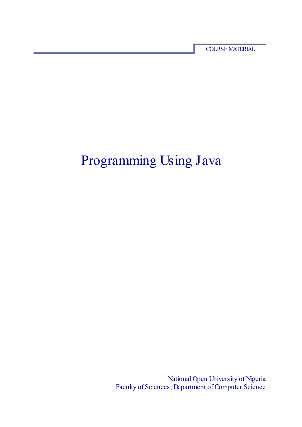 Programming Using Java
