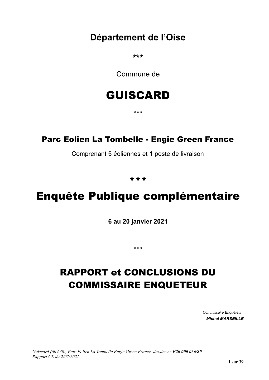 Rapport CE Du 2/02/2021 !1 Sur 39! SOMMAIRE