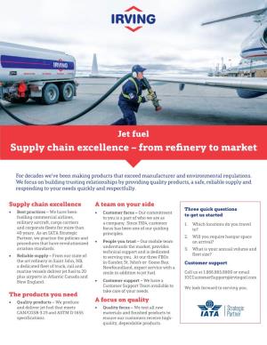 Supply Chain Excellence – from Refinery to Market Jet Fuel