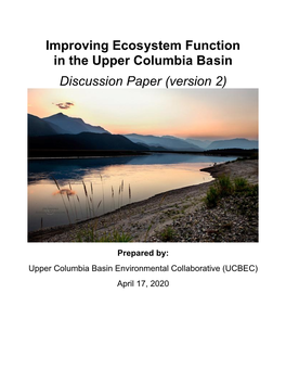 Improving Ecosystem Function in the Upper Columbia Basin Discussion Paper (Version 2)