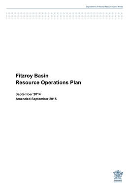 Fitzroy Basin Resource Operations Plan