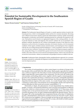 Potential for Sustainable Development in the Southeastern Spanish Region of Guadix