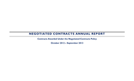 Negotiated Contracts Annual Report