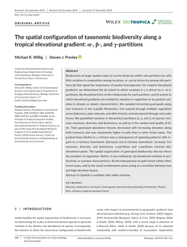 2019 the Association for Tropical Biology Wileyonlinelibrary.Com/Journal/Btp Biotropica