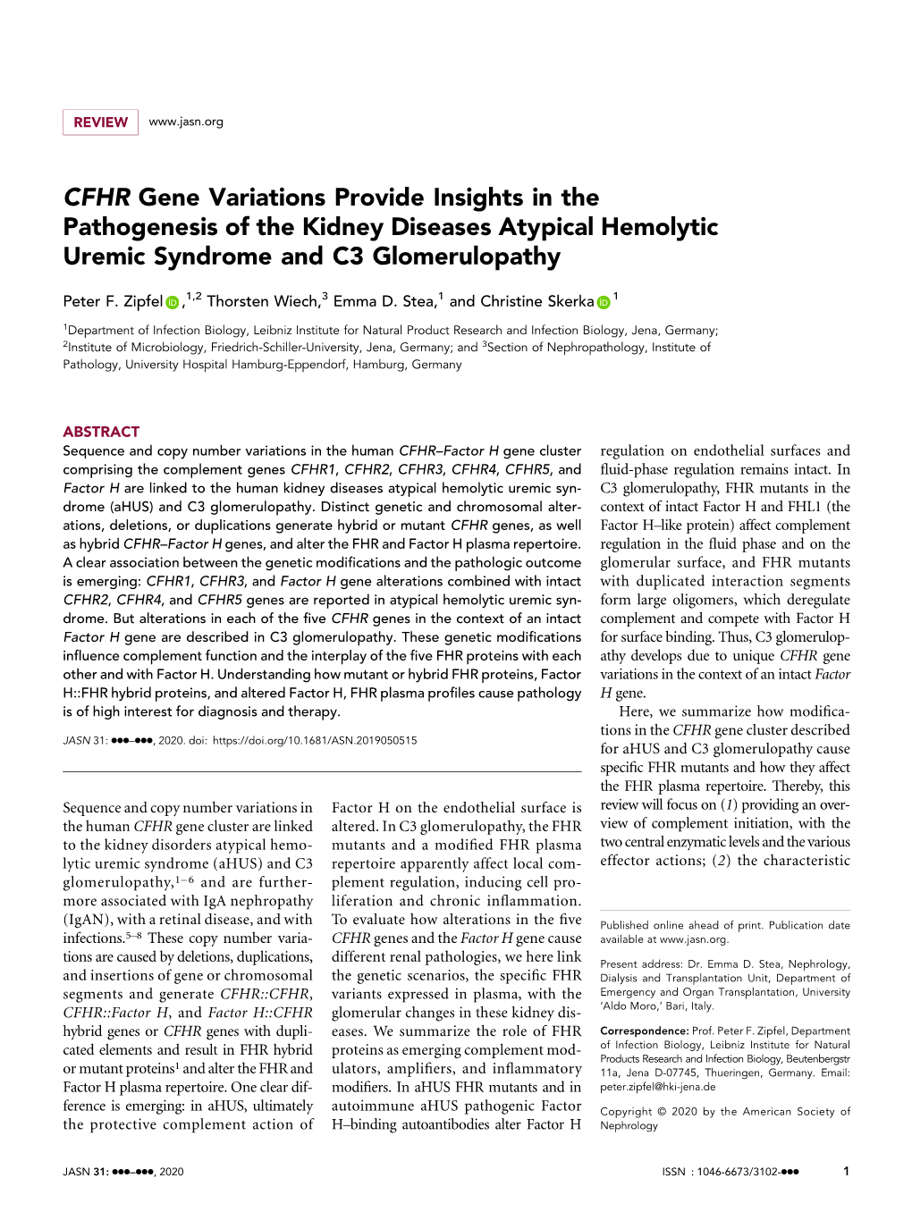 Frontiers Cfh And Cfhr Structural Variants In Atypical Hemolytic