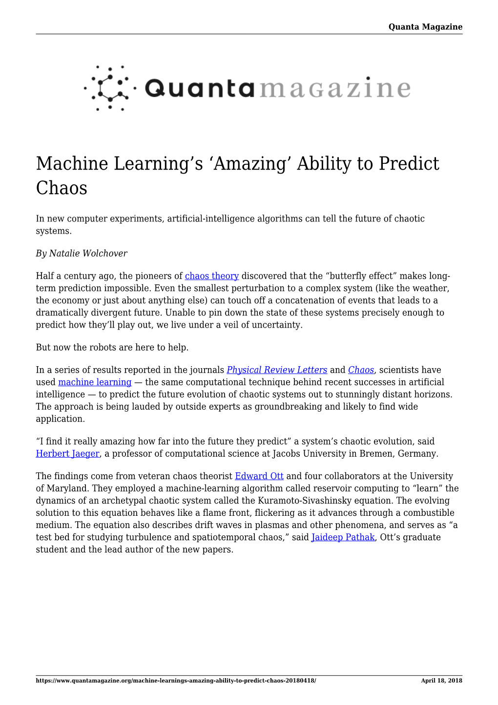 Machine Learning's
