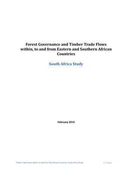 Forest Governance and Timber Trade Flows Within, to and from Eastern and Southern African Countries
