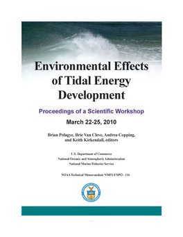Environmental Effects of Tidal Energy Development