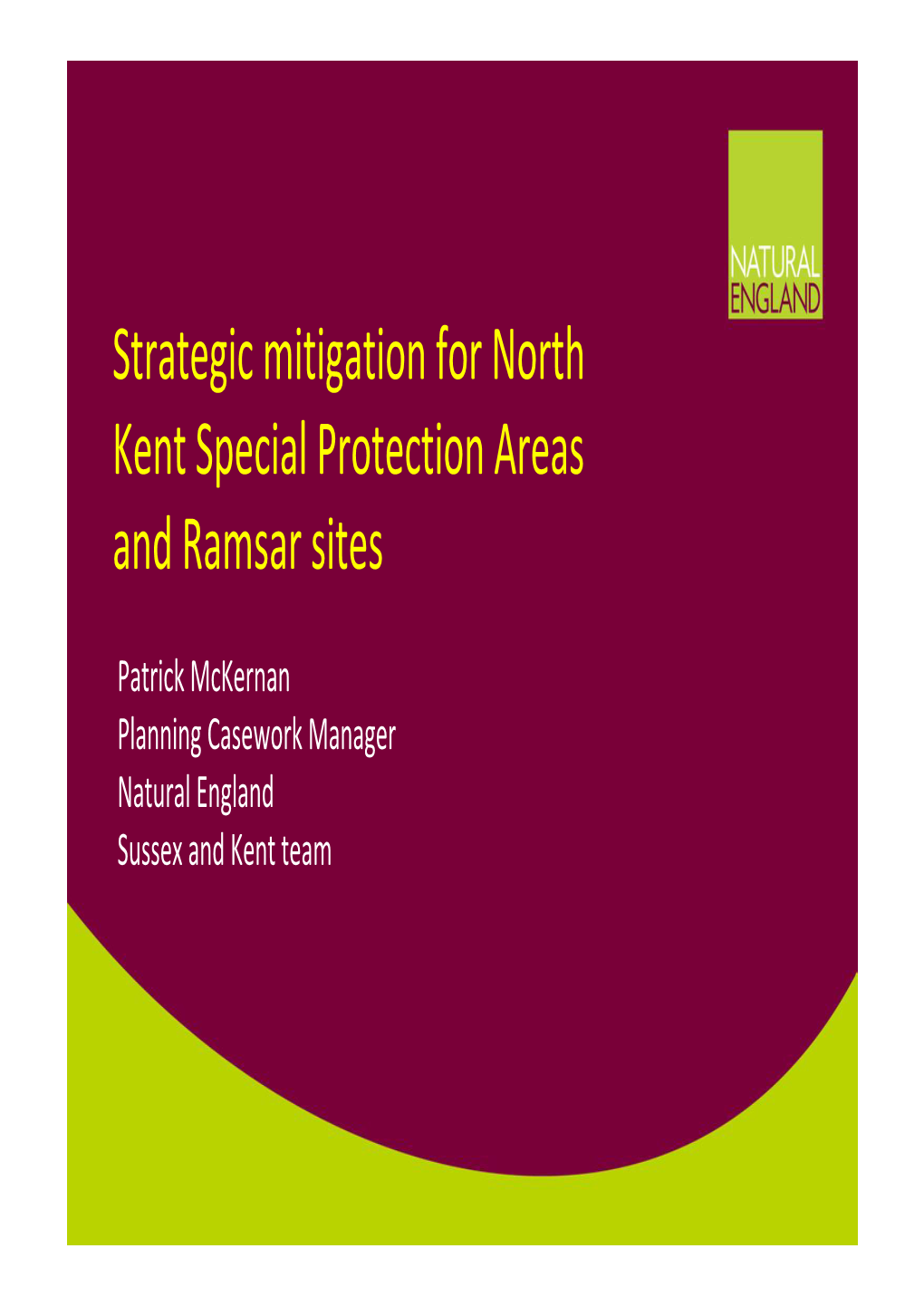 Strategic Mitigation for North Kent Special Protection Areas and Ramsar Sites