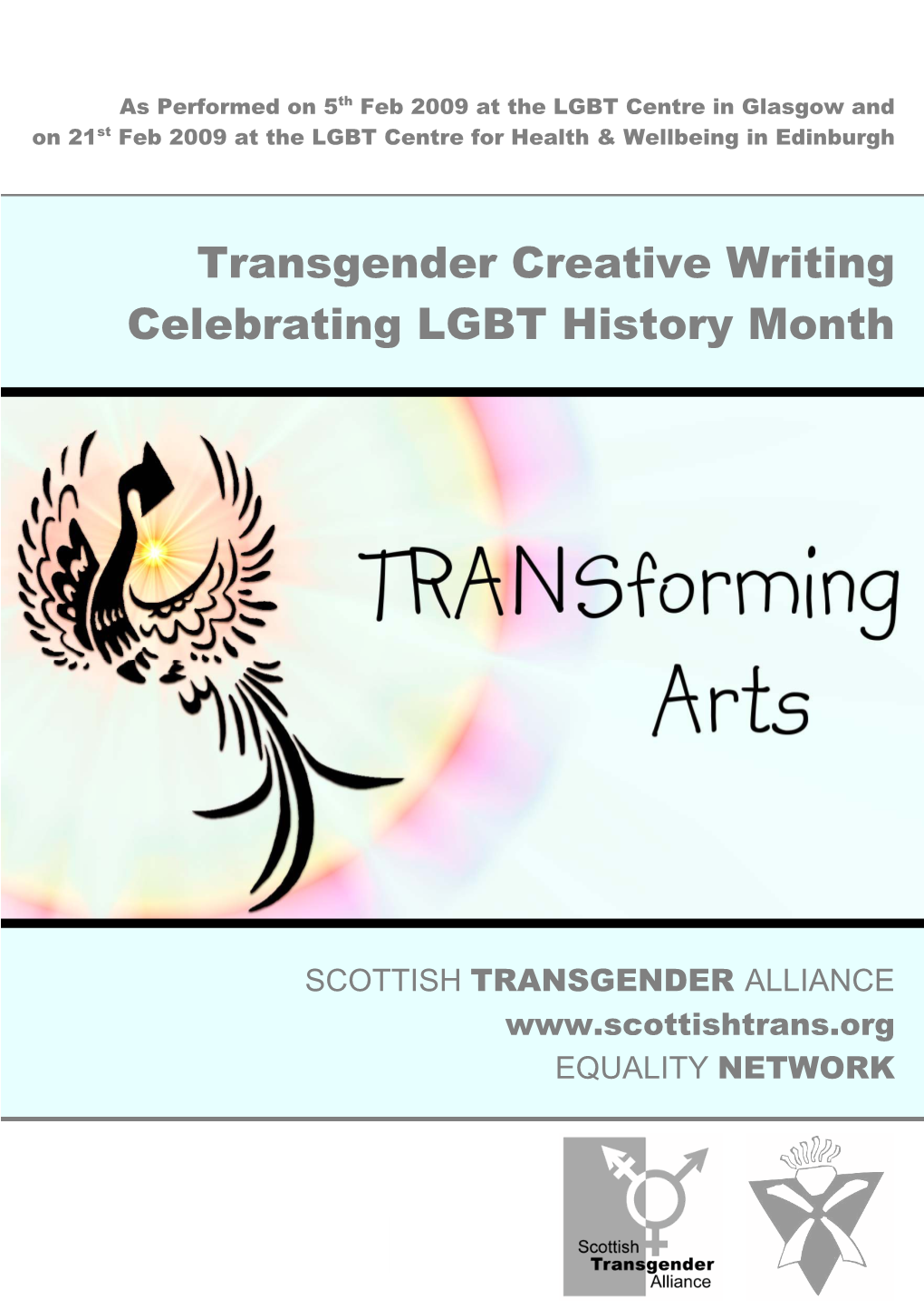 Transgender Creative Writing Celebrating LGBT History Month