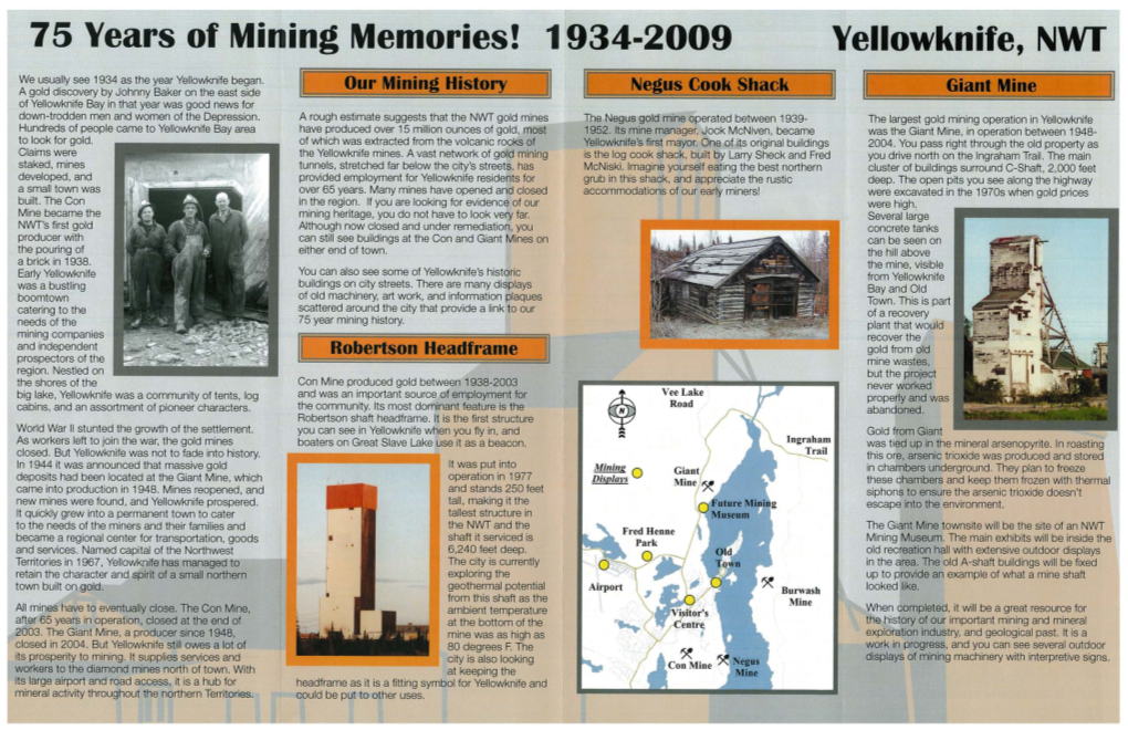 75 Years of Mining Memories! 1934-2009 Yehowknife, NWF