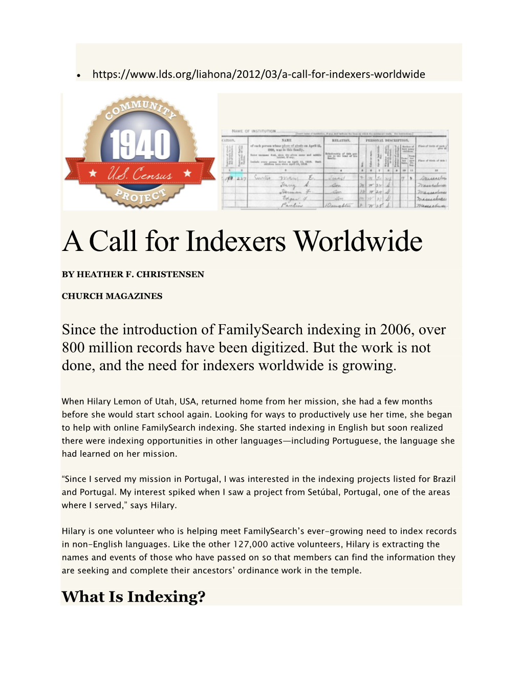 A Call for Indexers Worldwide