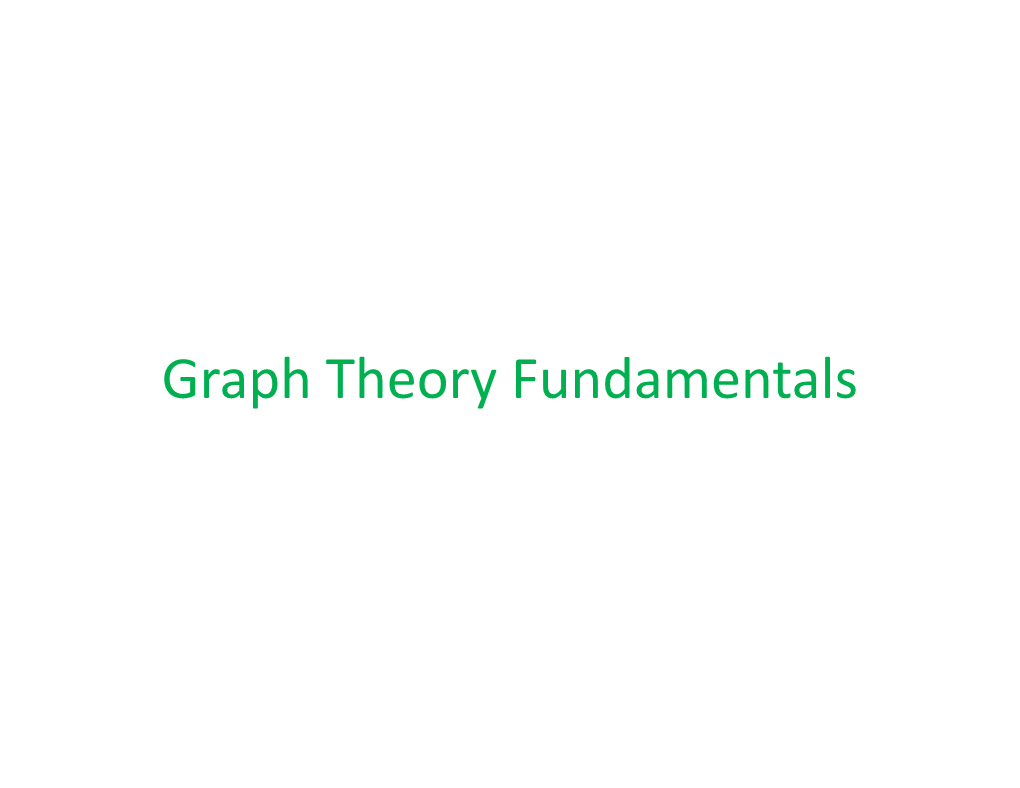 Graph Theory Fundamentals Undirected Graphs