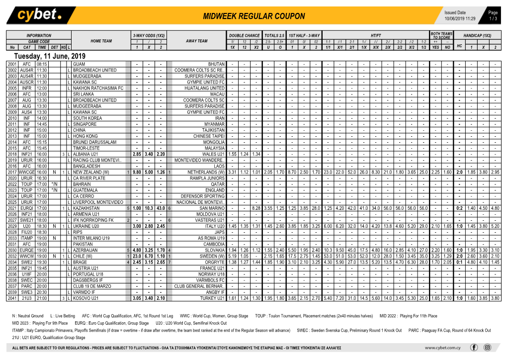 Midweek Regular Coupon 10/06/2019 11:29 1 / 3