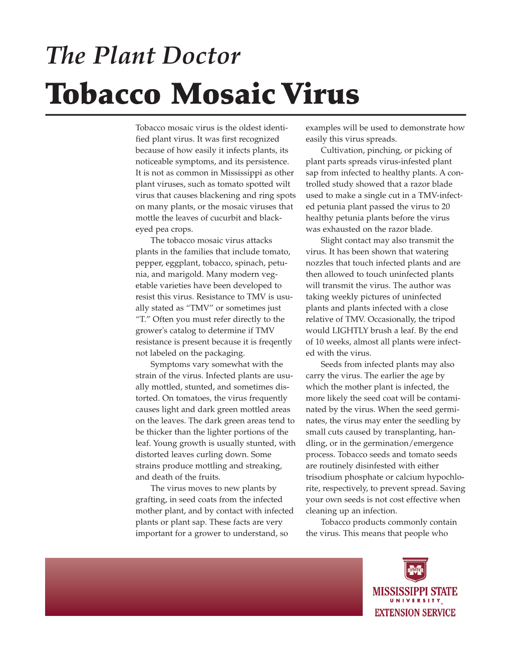 Tobacco Mosaic Virus