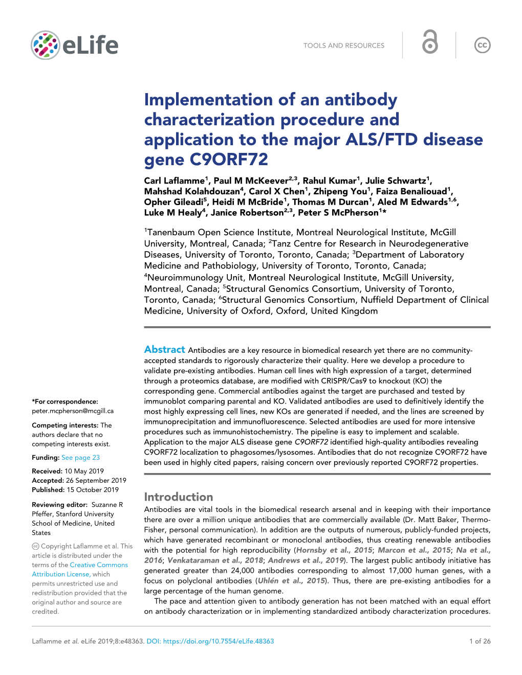Implementation of an Antibody Characterization Procedure