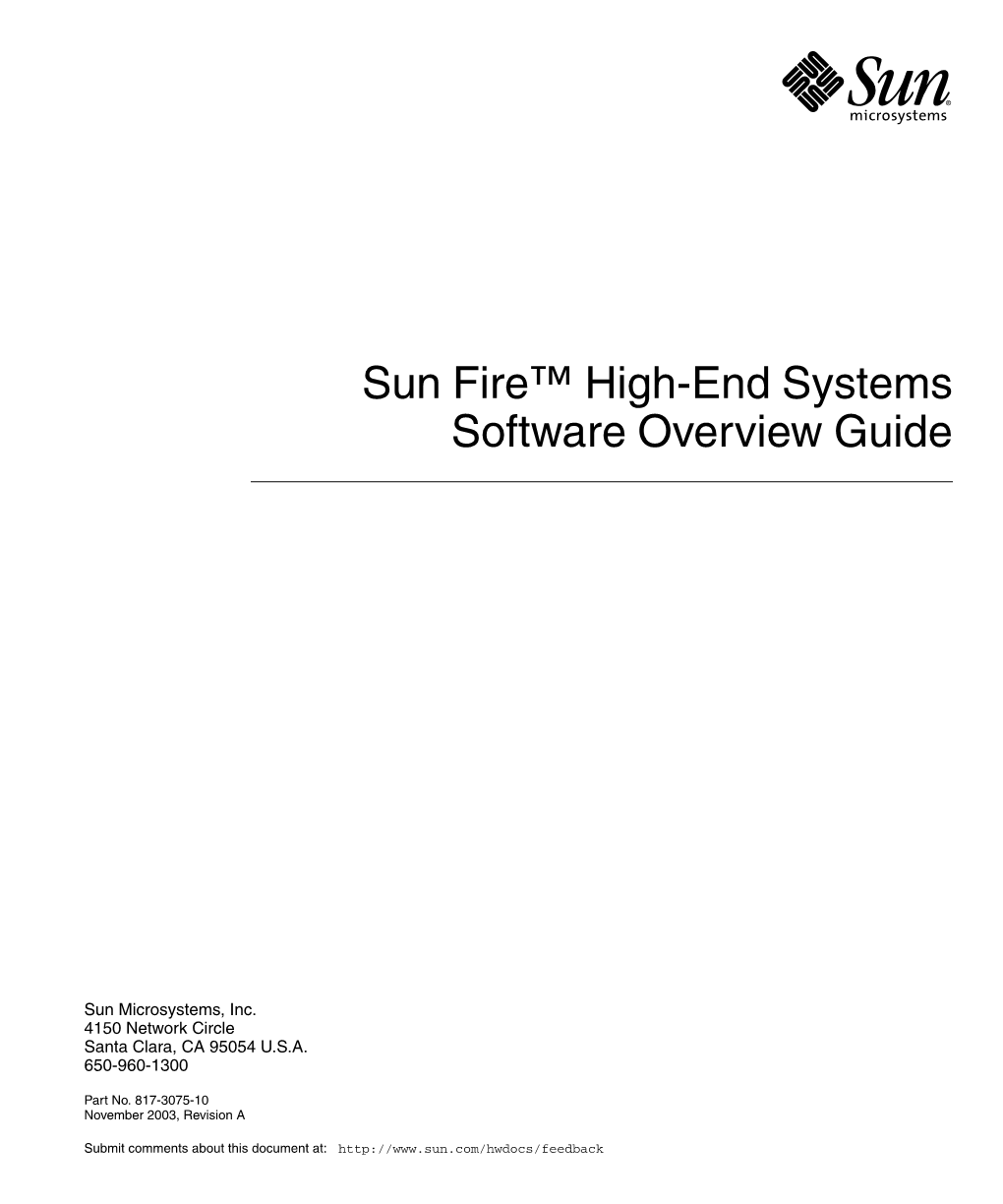 Sun Fire High-End Systems Software Overview Guide • November 2003 Preface